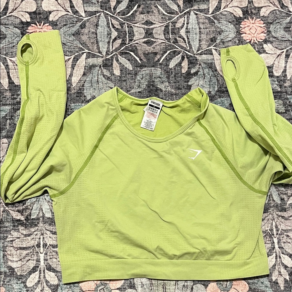 Gymshark Light Green Long Sleeve Crop Top